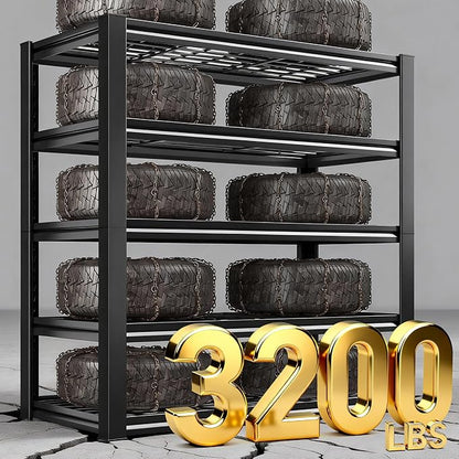 REIBII Garage Shelving 3200LBS, 5-Tier Storage Shelves, Adjustable Industrial Metal Shelving Unit for Garage, Basement, Pantry, Warehouse,Commercial, 36" W x 16" D x 72" H, 2 Pack