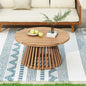 Merax Patio Outdoor Acacia Wood Round Coffee Table for Backyard, Lawn, Balcony, Easy Assemble Teak
