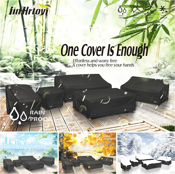 JinHrtoyi 3-Seater Outdoor Couch Cover, 79Wx38Dx35H inches Outdoor Furniture - Image 6