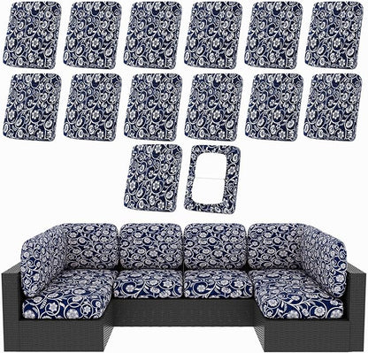 Cushion Covers, 14-Piece Stretch Patio Set in Baroque