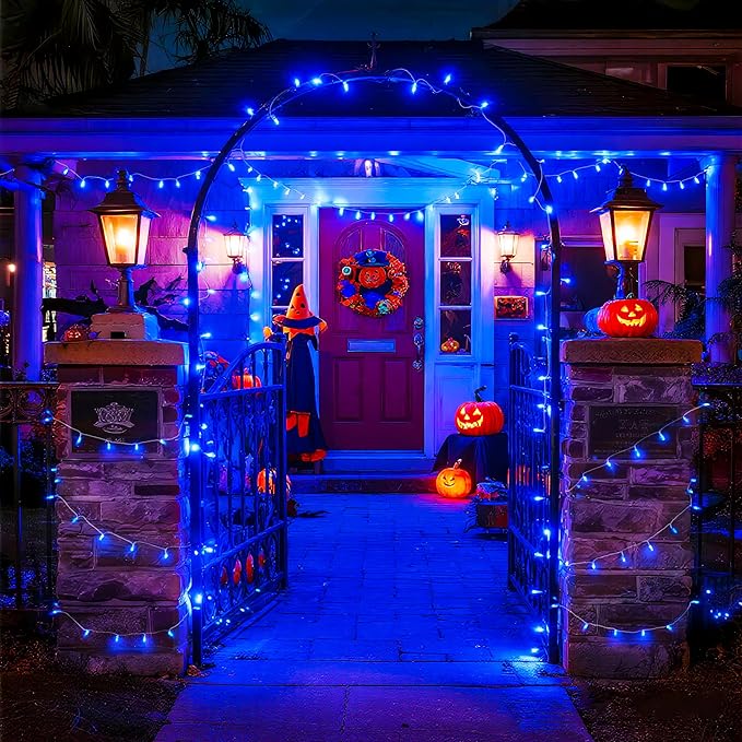 String Lights, 600 LED Blue Outdoor Waterproof 168 ft Reel