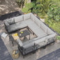 Sundale Outdoor 9 Pieces Patio Furniture Set, U-Shaped Outdoor Sectional Sofa with 6 Inch Olefin Cushion and Coffee Table, Modern Metal Outdoor Conversation Sets for Backyard, Poolside, Sunroom