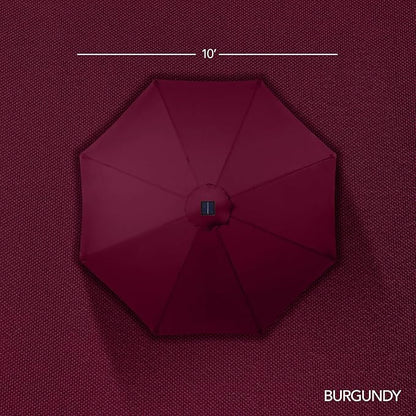 Best Choice Products 10ft Offset Cantilever Hanging Market Patio Umbrella, Smooth 360° Rotation, 8 Sturdy Ribs, Easy Adjustment - Burgundy