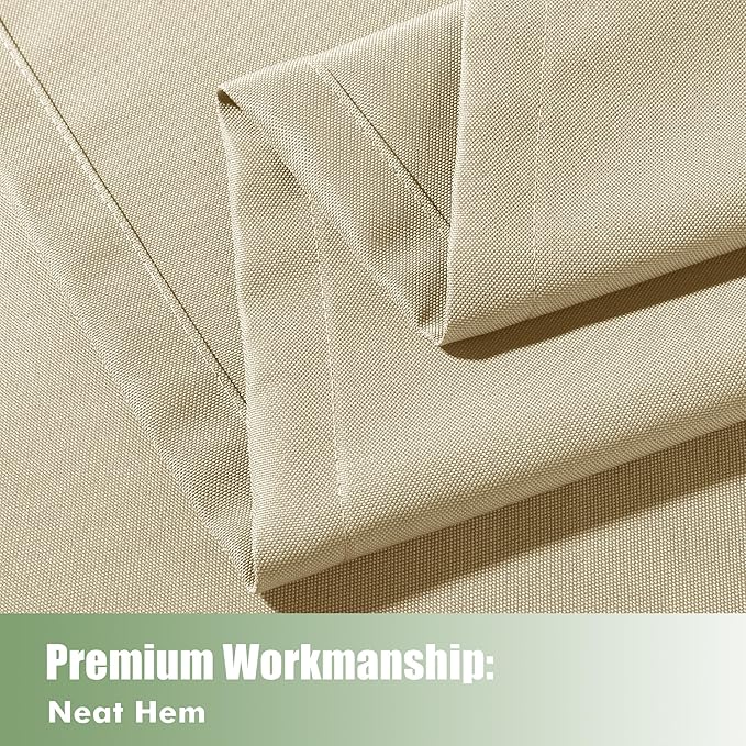HolidayIdeas Extra Wide Outdoor Curtains for Patio Waterproof, 6 Panels - 110x108 Inches - Weatherproof Privacy Outsides Curtains for Backyard Porch Gazebo, Sunlight & UV Blocking (Cream, Grommet Top)