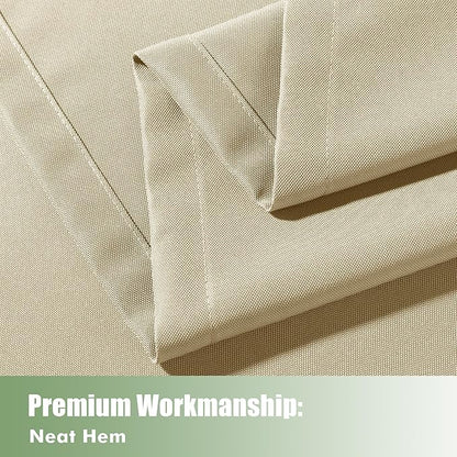 HolidayIdeas Outdoor Curtains for Patio Waterproof, 8 Panels - 54x95 Inches - Weatherproof Privacy Outsides Curtains for Cabana Porch Pergola, Sunlight & UV Blocking (Cream, Grommet Top)