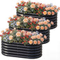 AHEONLAR 3 Pack 4×2×1.5ft Galvanized Raised Garden Beds Outdoor, Sturdy Planter Boxes for Vegetables, Fruits, Flowers and Plants, Easy Assembly, Black
