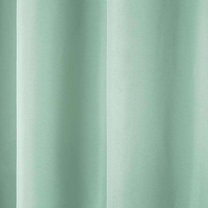 TOWN & COUNTRY BASICS Cabana Solid Heavyweight Indoor Outdoor Curtains, Light Filtering Opacity with Grommet Top, Water Repellent, 2-Pack Set, 54"x96", Seafoam