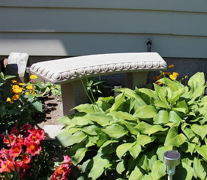 EMSCO Group Garden Bench Statue – Resin Construction with Natural Granite Look – Lightweight Decorative Indoor/Outdoor Bench – 12 Inch Height