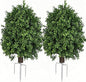 QIANYUN Boxwood Topiary Bush – Artificial Shrubs for Outdoors, Artificial Boxwood Topiary Ball Tree, UV Resistant Evergreen for Front Porch, Garden, Yard & Balcony Decor