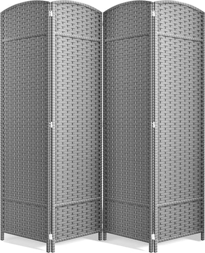 Sorbus 4 Panel Room Divider 6 ft. Tall - Privacy Screen, Extra Wide Double Hinged Panels, Mesh Hand-Woven Design, Partition Room Dividers and Folding Privacy Screens, Wall Divider for Room Separation