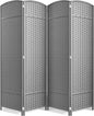 Sorbus 4 Panel Room Divider 6 ft. Tall - Privacy Screen, Extra Wide Double Hinged Panels, Mesh Hand-Woven Design, Partition Room Dividers and Folding Privacy Screens, Wall Divider for Room Separation