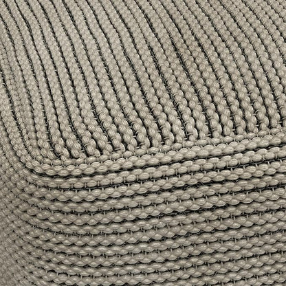 SIMPLIHOME Eastmont Square Pouf - 18 inch Wide Handwoven PET Polyester Ottoman in Cream, Boho Indoor/Outdoor Footstool or Extra Seating for Living Room, Bedroom, or Patio, Assembled