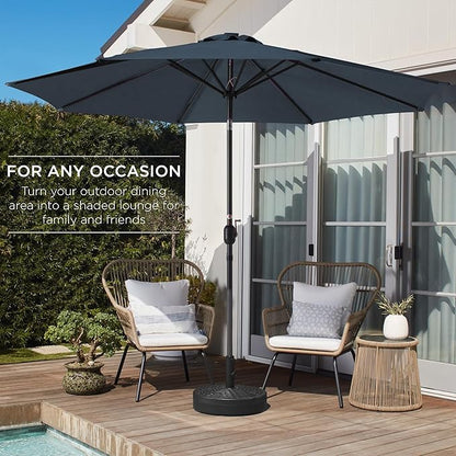 Best Choice Products 10ft Outdoor Table Compatible Steel Polyester Market Patio Umbrella w/Crank and Easy Push Button Tilt