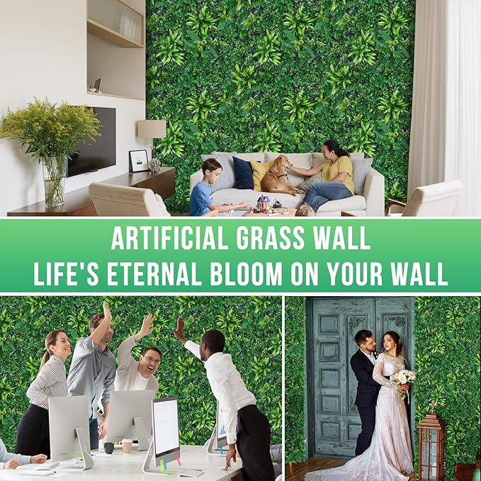 Artificial Boxwood Hedge Panels, 12 Pack 20x20 Inch HDPE Greenery