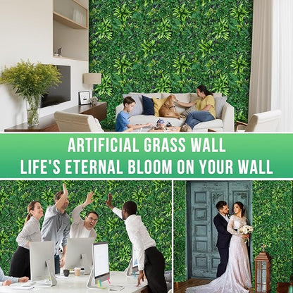 Artificial Boxwood Hedge Panels, 12 Pack 20x20 Inch HDPE Greenery
