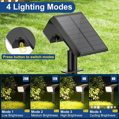 LANSOW 12 Pack Solar Spot Lights Outdoor Waterproof IP67, (90 LED/4 Modes) Solar Landscape Spotlights, 2-in-1 Solar Powered Flood Lights for Yard Garden Pathway Outside Tree, Auto ON/Off(Warm White)