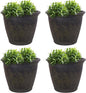Sunnydaze 24-Inch Anjelica Large Plastic Pot for Plants - Outdoor Double-Walled Large Plastic Planter with Drillable Drainage Holes - Sable - 4pk