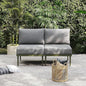 Sundale Outdoor 2 Pieces Patio Sofa Set, Metal Outdoor Sectional Loveseat with 6 Inch Olefin Cushion, All-Weather Modern Patio Chair Sets for Porch, Balcony