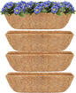 Y&M 24" Coco Liner for Window Box Deck Basket Planter Trough Coconut Fiber Liners, 4pcs Trough Coco Liner Pre-Formed Replacement