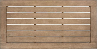 SAFAVIEH Couture Outdoor Patio Furniture Collection – Santa Cruz Coffee Table, Natural Eucalyptus Wood Slatted Top, Modern Outdoor Accent Table (CPT1016A)