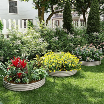 Galvanized Metal Planter Raised Garden Bed Kit for Gardening Outdoor Garden Box Raised Flower Bed 2PC Gray 3X3X1FT