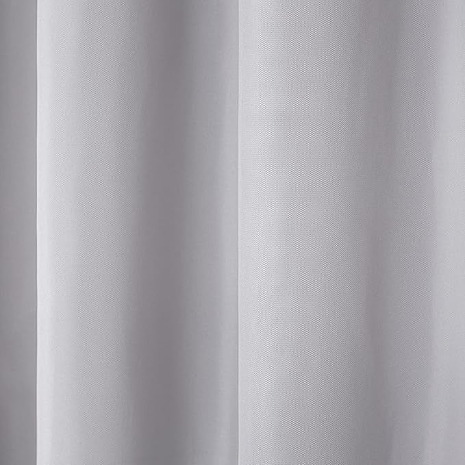 Town & Country Basics Cabana Solid Heavyweight Indoor Outdoor Curtains, Light Filtering Opacity with Grommet Top, Water Repellent, 2-Pack Set, 54"x144", Cloud Grey
