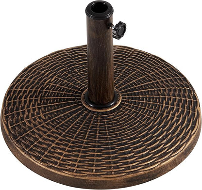 Yaheetech 22 lbs Heavy Duty Outdoor Umbrella Base 18" Round Patio All-Weather Umbrella Stand Market Umbrella Base for Garden & Lawn, Bronze