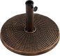 Yaheetech 22 lbs Heavy Duty Outdoor Umbrella Base 18" Round Patio All-Weather Umbrella Stand Market Umbrella Base for Garden & Lawn, Bronze