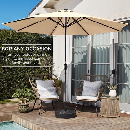 Best Choice Products 10ft Outdoor Table Compatible Steel Polyester Market Patio Umbrella w/Crank and Easy Push Button Tilt