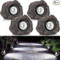 Solar Rock Lights Outdoor Garden Waterproof - Super Bright LED Solar Spotlights, Solar Powered Landscape Path Decorative Garden Stone Lights for Pathway, Walkway, Yard, Patio (4 Pack)