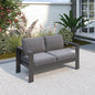 Solaste Outdoor Loveseat Aluminum Patio Furniture Sofa, All-Weather Metal Outdoor Couch with Cushions,Dark Grey
