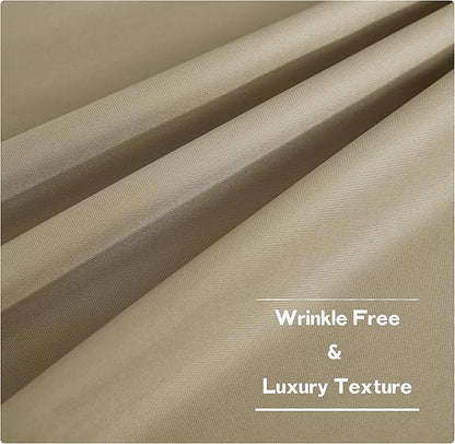NICETOWN 2 Panels Outdoor Curtains Tab Top Extra Long Drapery for Pool, Waterproof Thermal Insulated Privacy Inside Outside Window Treatments for Patio/Pavilion, 55 x 108-Inch, Taupe