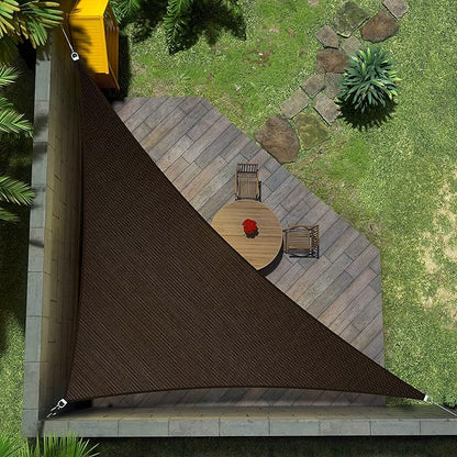 Amgo 10' x 10' x 14' Brown Right Triangle Sun Shade Sail UPF50+ Canopy Awning AGSLT, 95% UV Blockage, Water & Air Permeable, 200GSM Heavy Duty Commercial and Residential (We Make Custom Sizes)