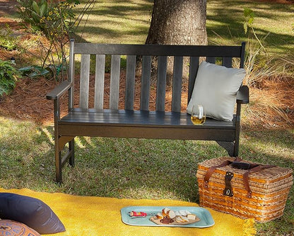 POLYWOOD GNB48BL Vineyard 48" Bench, Black