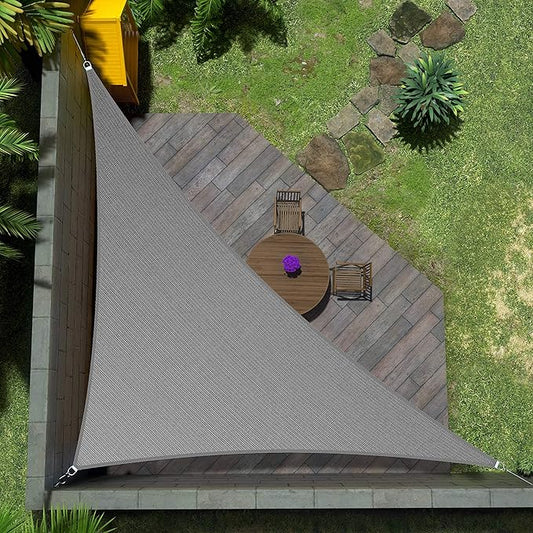 Amgo Custom Size 6' x 10' x 11.7' Grey Right Triangle Sun Shade Sail Order to Make Canopy Awning UPF50+ AGSLT, 95% UV Blockage, Water & Air Permeable, 200GSM Commercial Standard (We Customize)