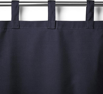 Elrene Home Fashions Matine Weatherproof Tab-Top Indoor/Outdoor Solid Color Curtain Panel for Porch, Pergola, Patio, Deck, 52”W x 84”L, Blue (Pack of 2)