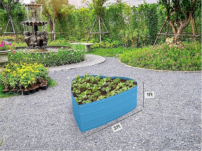 Plant & Plot Galvanized Raised Garden Beds Outdoor // Planter Raised Beds for Gardening, Vegetables, Flowers // Large Metal Garden Box (Teal) // Tool-Free Assembly