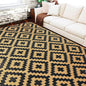 SAND MINE Reversible Mats, Plastic Straw Rug, Modern Area Rug, Large Floor Mat and Rug for Outdoors, RV, Patio, Backyard, Deck, Picnic, Beach, Trailer, Camping, Black & Brown, 6' x 9'