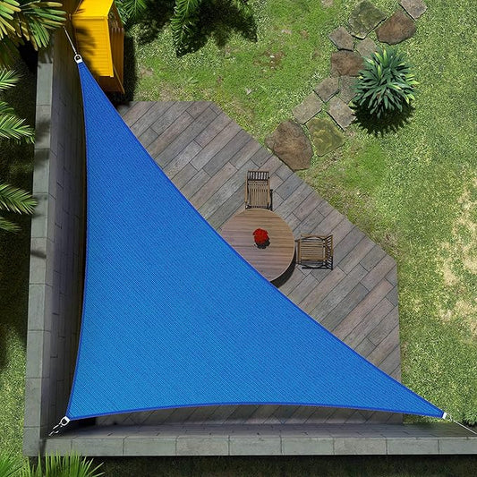 Amgo Custom Size 19' x 21' x 28.3' Blue Right Triangle Sun Shade Sail Order to Make Canopy Awning UPF50+ AGSLT, 95% UV Blockage, Water & Air Permeable, 200GSM Commercial Standard (We Customize)