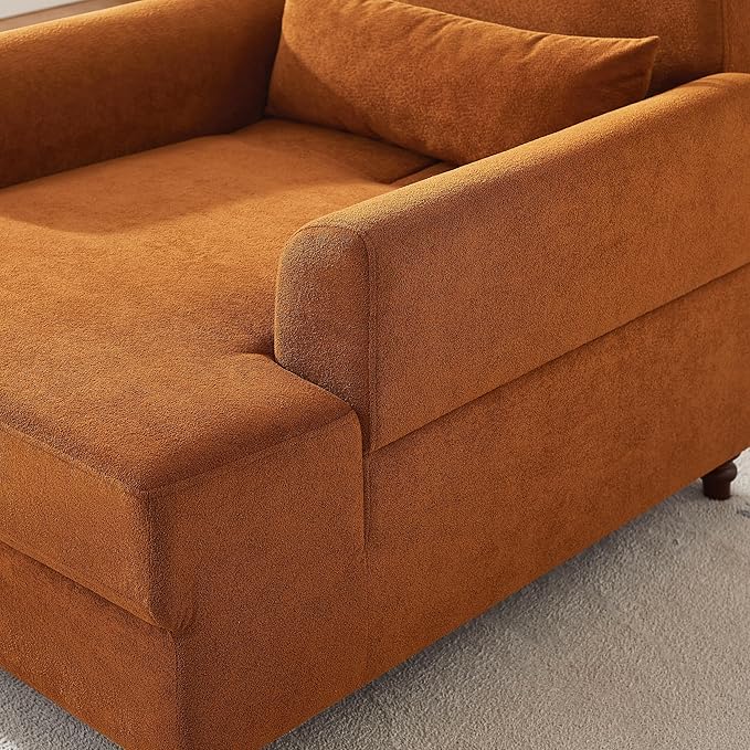 Chaise Lounge Chair Indoor Set of 2, Oversized Accent Chair for Living Room with Adjustable Backrest, Upholstered Mid-Century Reading Armchair for Adults, Comfy Modern Single Sofa Chair for Bedroom
