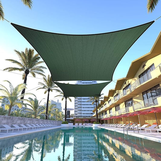 ColourTree TAPR1616 Custom Size 9' x 11' Green Sun Shade Sail Canopy UV Block UPF50 Rectangle - Commercial Standard Heavy Duty - 190 GSM - 3 Years Warranty