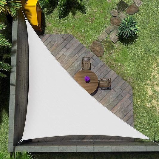 Amgo Custom Size 14' x 17' x 22' White Right Triangle Sun Shade Sail UPF50+ AGTAPRT12, Order to Make Canopy Awning, 95% UV Blockage, Water & Air Permeable, Commercial Standard (We Customize)