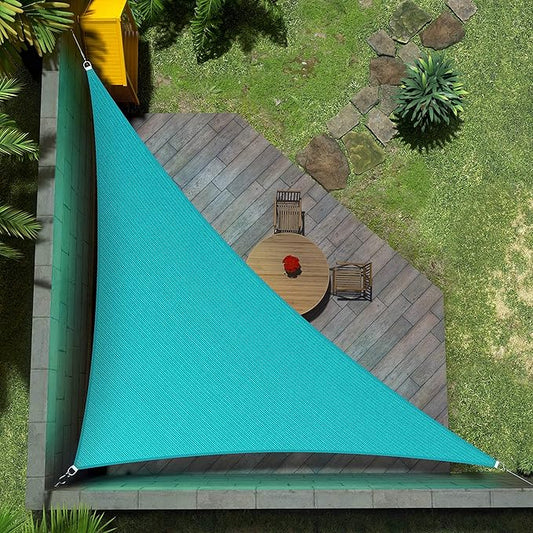 Amgo Custom Size 12' x 22' x 25.1' Turquoise Triangle Sun Shade Sail UPF50+ AGTAPRT12, Order to Make Canopy Awning, 95% UV Blockage, Water & Air Permeable, Commercial Standard (We Customize)