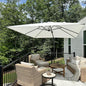 PURPLE LEAF 9.8' X 9.8' Left-right Tilting Patio Umbrella Outdoor Cantilever Swivel Square Umbrella Aluminum Offset Umbrella with 360-degree Rotation for Garden Deck Pool Patio White
