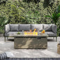 Sundale Outdoor 5 Pieces Patio Furniture Set with Fire Pit Table, Metal Outdoor Sectional Sofa with 6 Inch Olefin Cushion, All-Weather Modern Outdoor Conversation Sets for Backyard, Poolside