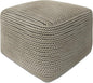 SIMPLIHOME Eastmont Square Pouf - 18 inch Wide Handwoven PET Polyester Ottoman in Cream, Boho Indoor/Outdoor Footstool or Extra Seating for Living Room, Bedroom, or Patio, Assembled
