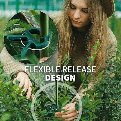 Ram-Pro 20 Piece Green Gentle Gardening Plant & Flower Lever Loop Gripper Clips, Tool for Supporting or Straightening Plant Stems, Stalks, and Vines, Garden Clips