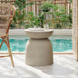 Christopher Knight Home Stela Patio Lightweight Concrete Drum Side Table, Outdoor MGO End Table, Coffee Table for Chat Set, Round Top Cement for Outside, Garden, Poolside, Light Grey
