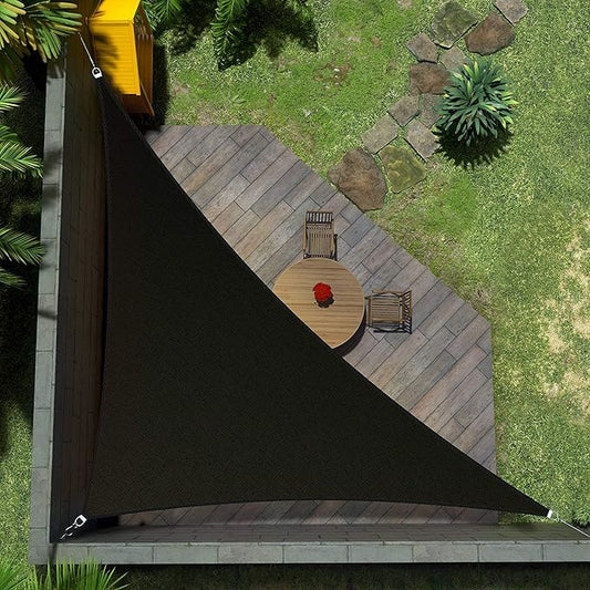Amgo Custom Size 7' x 11' x 13' Black Right Triangle Sun Shade Sail UPF50+ AGTAPRT12, Order to Make Canopy Awning, 95% UV Blockage, Water & Air Permeable, Commercial Standard (We Customize)